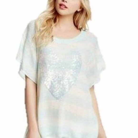 WILDFOX Bridgitte SEQUIN HEART Lake House Sweater - Picture 2 of 3